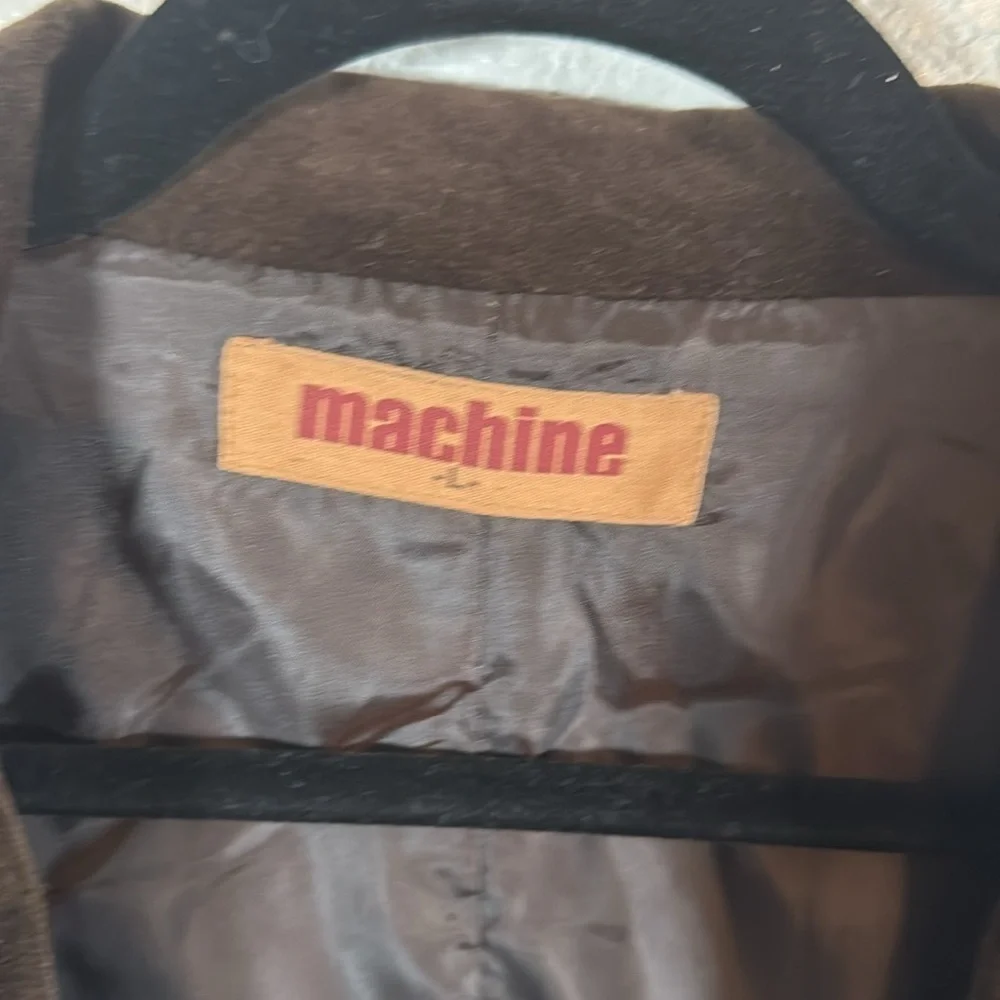 Machine Chocolate Brown Two Button Velvet Blazer Size Large